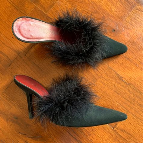 ysl feather heels|YSL denim heels.